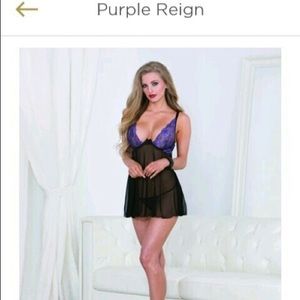 Purple Reign Lace Babydoll NWT Retail